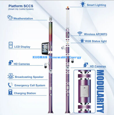 स्मार्ट सिस्टम कंट्रोल एलईडी सेक्रीन आउटडोर लाइटिंग पोल स्मार्ट रिमोट लाइट्स पोल