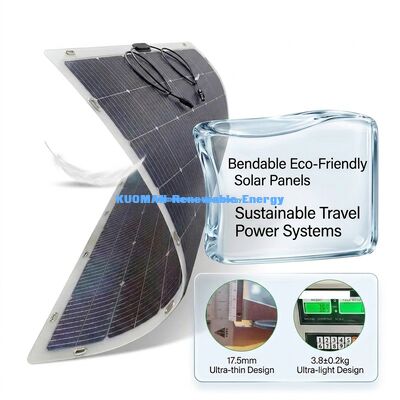 आरवी होम और यात्रा के लिए IP67 वाटरप्रूफ 200W पावर आउटपुट 360° मोड़ने योग्य लचीला बाईफेशियल सोलर पैनल