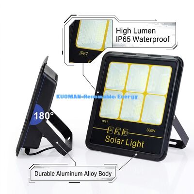 300W एलईडी सोलर फ्लड लाइट IP65 वाटरप्रूफ 15000LM हाई ल्यूमेन एल्यूमीनियम अलॉय बॉडी के साथ आउटडोर लाइटिंग के लिए