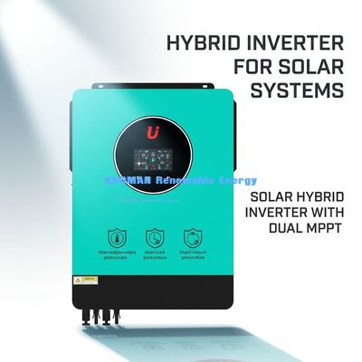 10KW हाइब्रिड सोलर इन्वर्टर 98% दक्षता और ऑन/ऑफ-ग्रिड सिस्टम के लिए ट्रिपल सुरक्षा के साथ