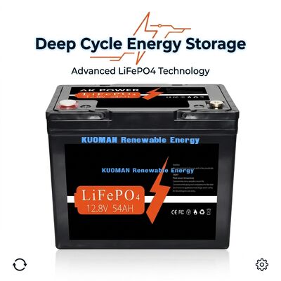 गहरी चक्र अनुप्रयोगों के लिए 12V 50Ah LiFePO4 लिथियम बैटरी 691.2Wh ऊर्जा और प्रिज्माटिक सेल के साथ