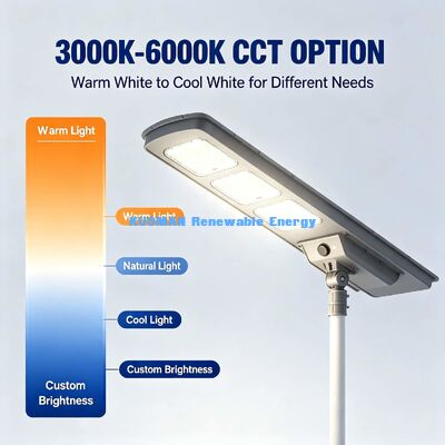 50W 220lm/W उच्च दक्षता सौर स्ट्रीट लाइट IP65 जलरोधक एकीकृत सौर दीपक