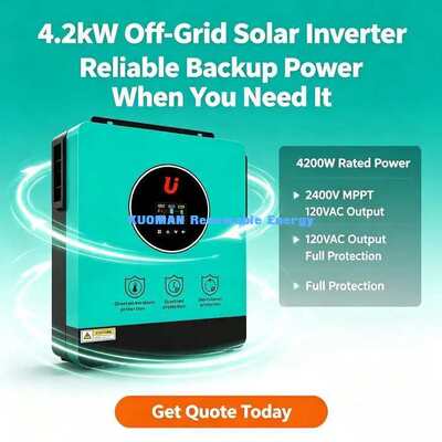 4200W एमपीपीटी सौर हाइब्रिड इन्वर्टर 60-450 वीडीसी पीवी इनपुट 120 ए सौर चार्जिंग वर्तमान