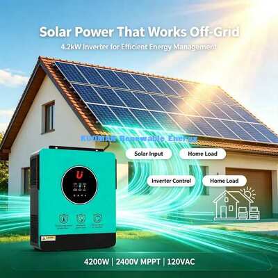 24V लिथियम बैटरी संगत 4.2kW हाइब्रिड ऑफ-ग्रिड सौर इन्वर्टर