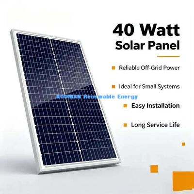 40W मोनोक्रिस्टलाइन सौर पैनल नाव समुद्री शक्ति, यार्ड लैंप और निगरानी कैम के लिए