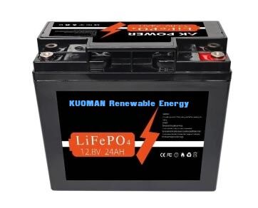 12V 24Ah LiFePO4 बैटरी 307.2Wh ऊर्जा और डीप साइकिल अनुप्रयोगों के लिए ABS केस सामग्री के साथ