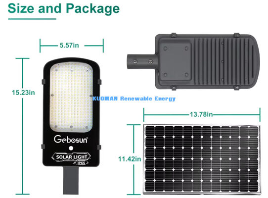 IP65 वाटरप्रूफ 300W सौर स्ट्रीट लाइट