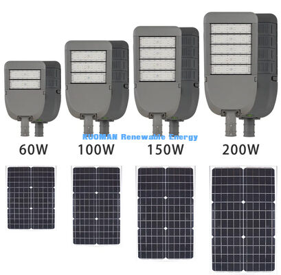 50W IP65 वाटरप्रूफ एल्यूमीनियम सौर स्ट्रीट लाइट आउटडोर सड़क प्रकाश व्यवस्था के लिए एलईडी प्रौद्योगिकी के साथ