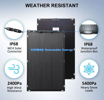 लचीला और हल्के ऊर्जा समाधान के लिए लचीला सौर पैनल ETFE पतली फिल्म 100W 210W सौर पैनल