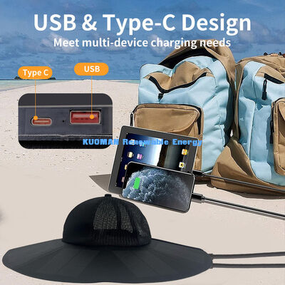 सौर पैनल पावर हैट नई फोल्डिंग पोर्टेबल रिचार्जेबल सोलर कैप कैंपिंग एनर्जी चार्जर हैट