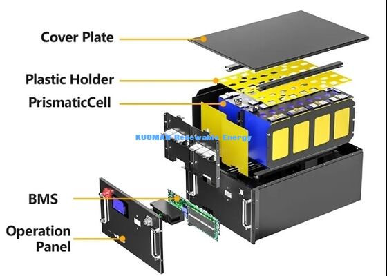 KM 48V 200Ah LiFePO4 बैटरी रैक मॉड्यूल गहरे चक्र 8000 बार