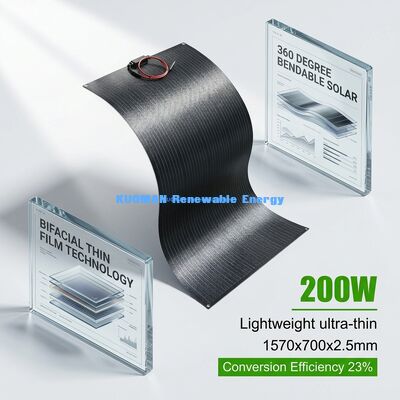 टिकाऊ 200W लचीला सौर पैनल IP65 वाटरप्रूफ 360 डिग्री बेंड करने योग्य ऑफ ग्रिड रहने के लिए