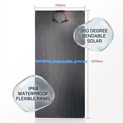 200W मोनोक्रिस्टलाइन सिलिकॉन फ्लेक्सिबल सोलर पैनल आईपी67 वाटरप्रूफ कार्बन फाइबर डिज़ाइन के साथ