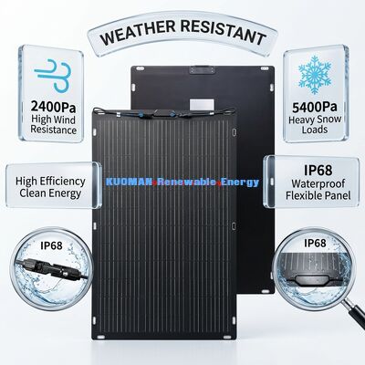 200W IP67 360 डिग्री बेंड करने योग्य लचीला सौर पैनल आरवी और होम ट्रैवल बाईफेशियल सौर पैनल के लिए
