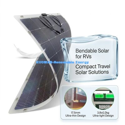 आरवी होम और यात्रा के लिए IP67 वाटरप्रूफ 200W पावर आउटपुट 360° मोड़ने योग्य लचीला बाईफेशियल सोलर पैनल
