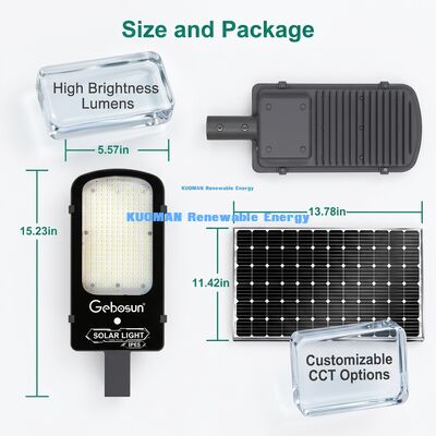 IP65 वाटरप्रूफ 300W सौर स्ट्रीट लाइट