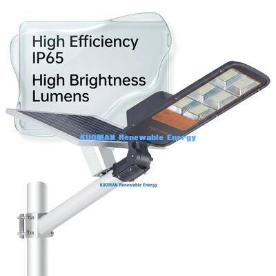 मोनोक्रिस्टलाइन पैनल और IP65 वाटरप्रूफ रेटिंग के साथ हाई ब्राइटनेस 180LM/W LED सोलर स्ट्रीट लाइट