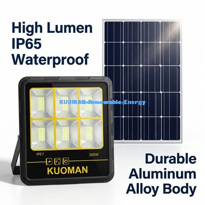 IP65 वाटरप्रूफ 200W-400W सौर बाढ़ प्रकाश 15000LM उच्च लुमेन एलईडी सौर उद्यान बाढ़ प्रकाश के साथ