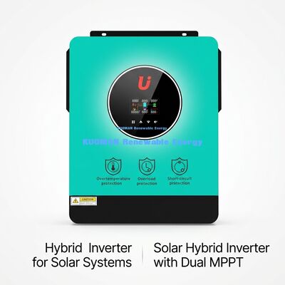 घर और ग्रिड टाई सिस्टम के लिए उच्च दक्षता 4.2KW/6.2KW एकल चरण हाइब्रिड सौर इन्वर्टर