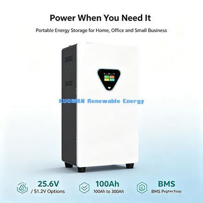रिचार्जेबल 25.6V 100Ah LiFePO4 बैटरी 6000 चक्रों के साथ सौर ऊर्जा भंडारण कैबिनेट एपीपी रिमोट कंट्रोल के साथ