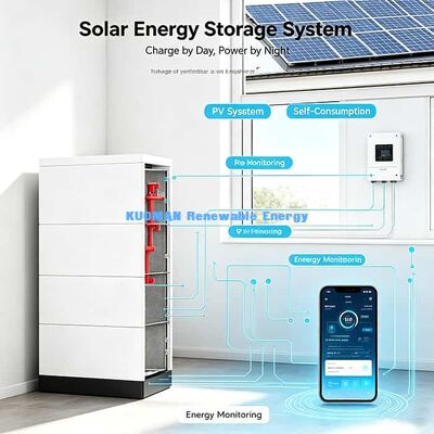 10 साल की वारंटी वाली विस्तार योग्य 48V LiFePO4 स्टैक बैटरी आवासीय सौर ऊर्जा बैकअप के लिए