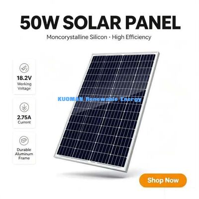 50W उच्च दक्षता सौर पैनल 700V सिस्टम वोल्टेज रेटिंग सुरक्षित ऑफ-ग्रिड पावर
