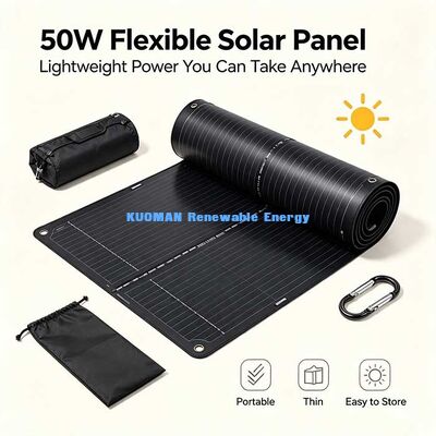 50W ऑफ-ग्रिड फ्लेक्सिबल सोलर पैनल, कैंपर्स, यॉट मालिकों और घर के मालिकों के लिए फोल्डेबल मोनोक्रिस्टलाइन सोलर चार्जर