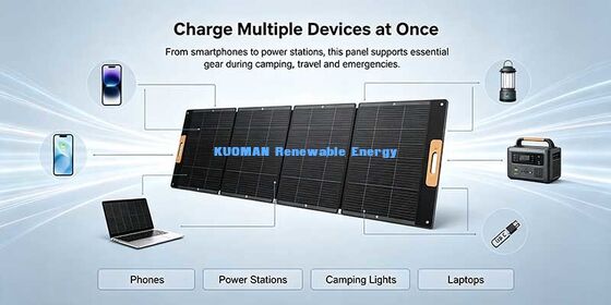 300W-400W फोल्डेबल सोलर पैनल कैम्पिंग RV पावर स्टेशन ऑफ-ग्रिड के लिए पोर्टेबल सोलर चार्जर