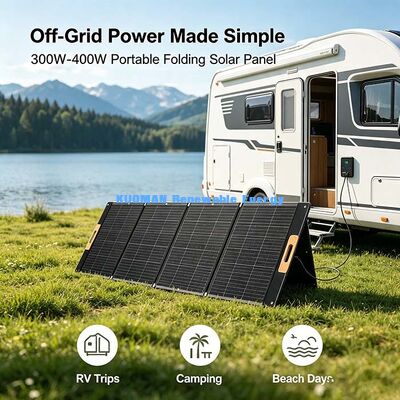 400W फोल्डिंग सोलर पावर पैनल, आपातकालीन घरेलू उपयोग के लिए IP67 वाटरप्रूफ पोर्टेबल सोलर चार्जर