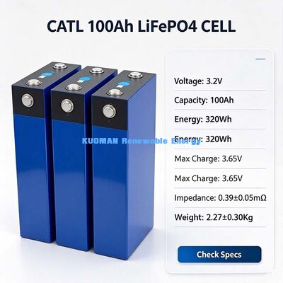 3.2V 100Ah Lifepo4 प्रिज्माटिक लिथियम-आयन सेल, पूर्ण सकारात्मक-नकारात्मक टर्मिनल, सौर ऊर्जा भंडारण बैटरी सेल